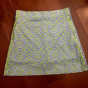 Gretchen Scott Geometric Patterned Green and Blue Skort